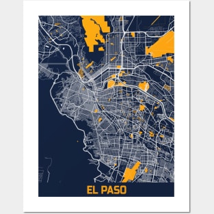 EL Paso - United States Bluefresh City Map Posters and Art